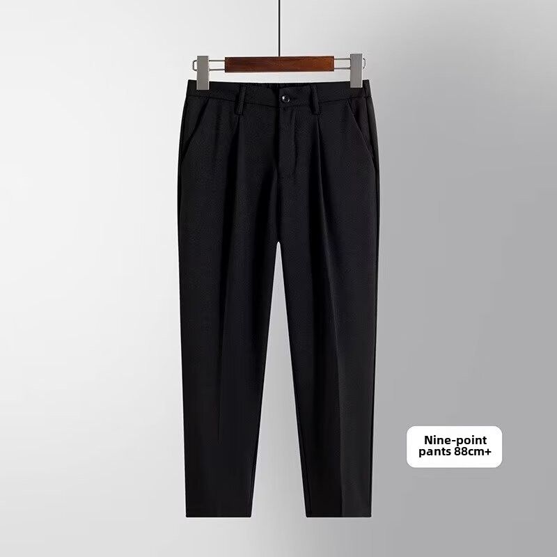 Hosen Herren Koreanische Version Trendy Herbst und Winter Neue Neun-Punkt-Kleine Hose Herren Slim Fit Drapierte Anzughose Freizeithose_voghion.com