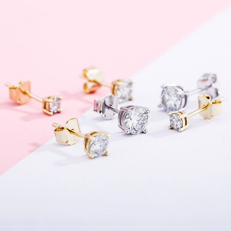 Orecchini Moissanite Orecchini Moissanite con pietra sciolta rotonda a otto frecce con manuale di istruzioni GRA_voghion.com