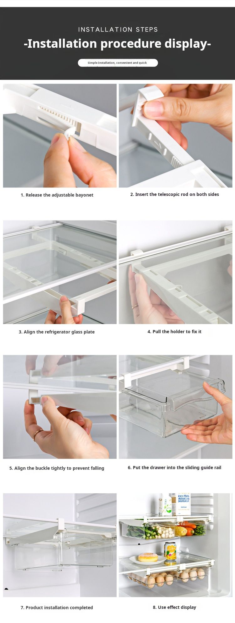 Contenitore per uova da frigorifero, stile cassetto, per alimenti, frutta, portauova, portauova, contenitore per uova, in plastica per uso domestico, per mantenere la freschezza_voghion.com