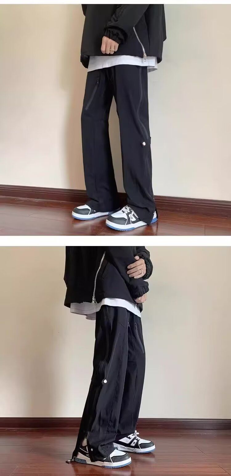 Pantalones de trabajo estilo americano Sprint para hombre, otoño e invierno, deportivos, holgados y funcionales, de felpa, de alta calidad._voghion.com