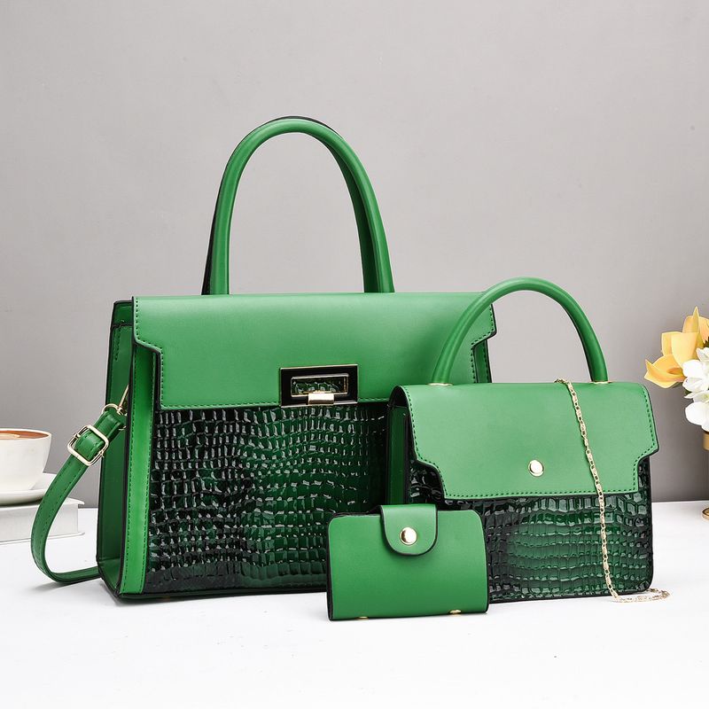 Handtaschen Kombinationstasche Cross Border Mutter-Kind-Tasche Neue PU-Damenhandtasche Umhängetasche Dreiteiliges Set Taschen_voghion.com