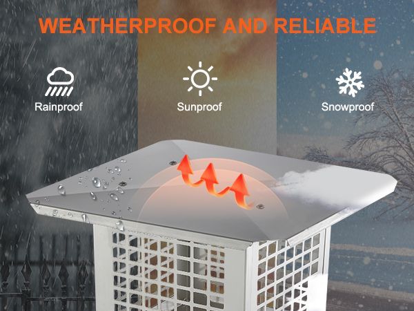 VEVOR Chimney Cap, 12 X 12 Inch, 304 Stainless Steel Fireplace Chimney Cover, Not Easily Toppled & Practical Accessories & Easy Installation, Fits Mesh Flue Covers Outside Clay Flue Shingles, Silver_voghion.com
