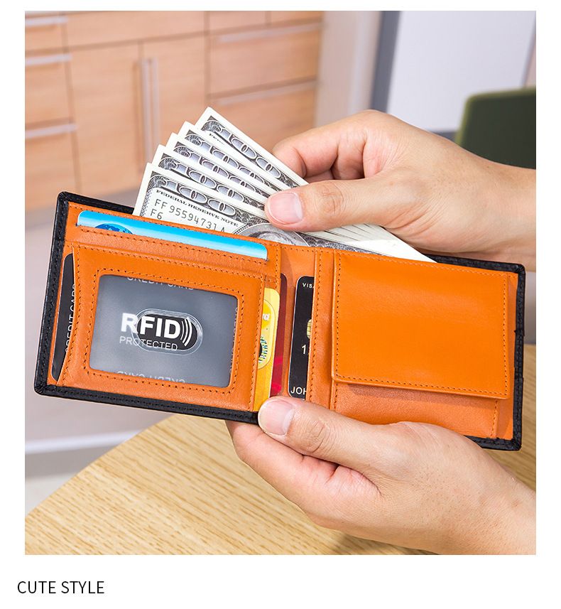 Men's Wallet Card Cases Genuine Leather Popular Men's Wallet New Style Carbon Fiber Wallet Rfid Ultra Thin Multifunctional Wallet_voghion.com