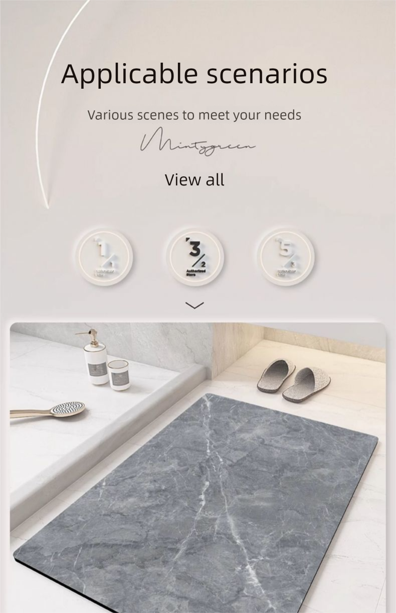 Weiche Kieselgur saugfähige Badezimmer rutschfeste schnelltrocknende Fußmatte Toilette Haushaltsteppich_voghion.com