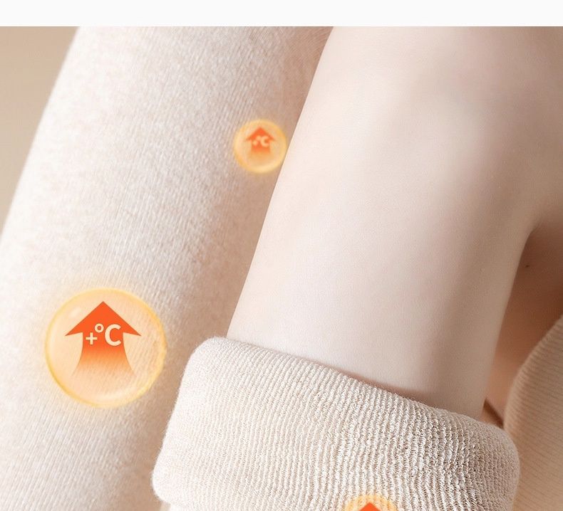 Voyage Knee Pads Women Autumn Winter Over-the-Knee Leg Warmers Terry Fleece Thickened Warm Non-Slip Black Women's Long Socks_voghion.com