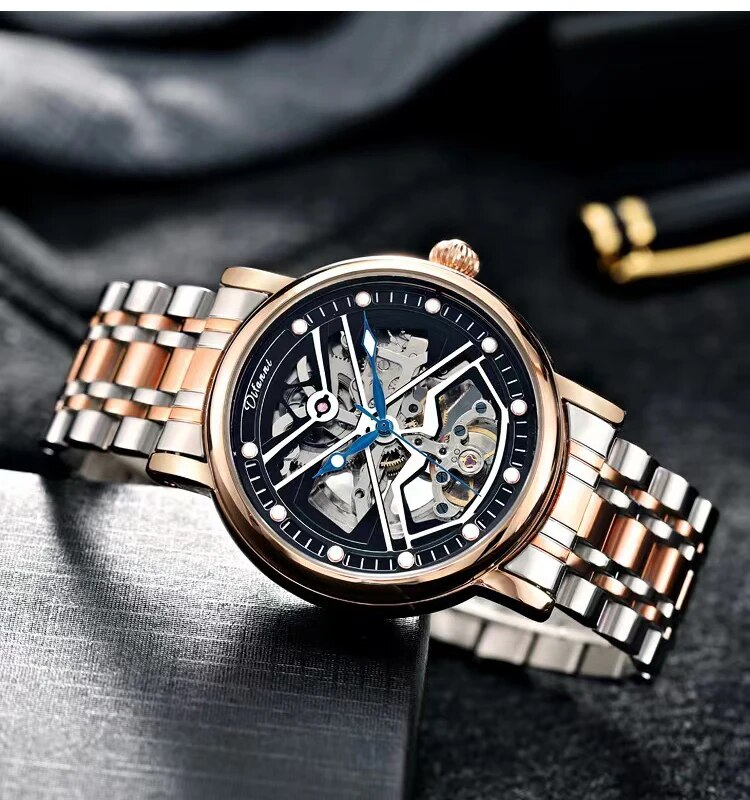 Mens Automatic es Skeleton Tourbillon Mechanical Self Winding Luxury Dress Wrist Waterproof Luminous s_voghion.com