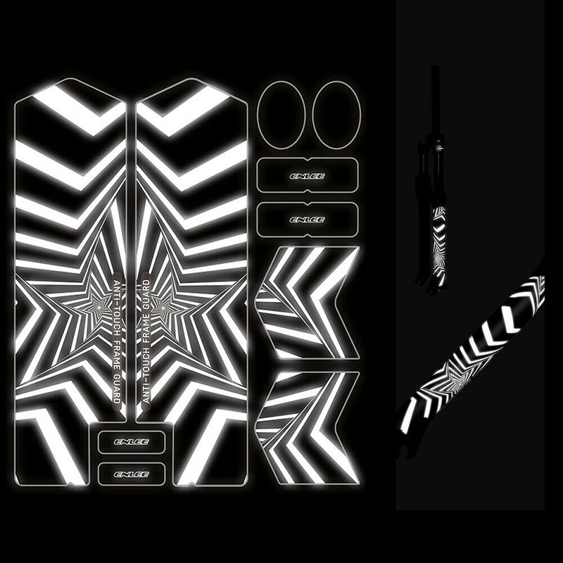 3D Reflective Stickers Mountain Bike Bicycle Protection Fork Stickers Repeatable Waterproof Film_voghion.com