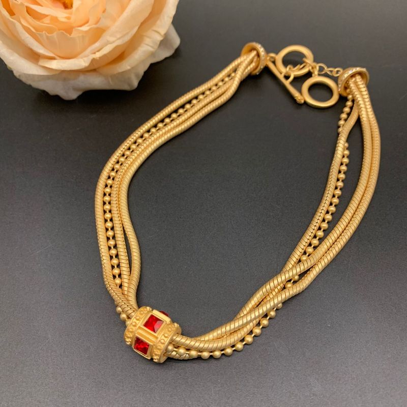 Qingdao - Collar de traje multicapa de estilo simple de mediados de la antigüedad + pulsera de moda versátil collar de viajero + traje_voghion.com