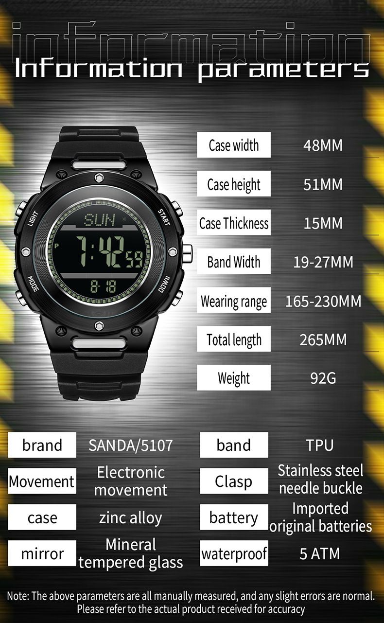 Orologio sportivo multifunzionale per esterni con altimetro, barometro, termometro, bussola e design impermeabile per escursionismo e avventura_voghion.com