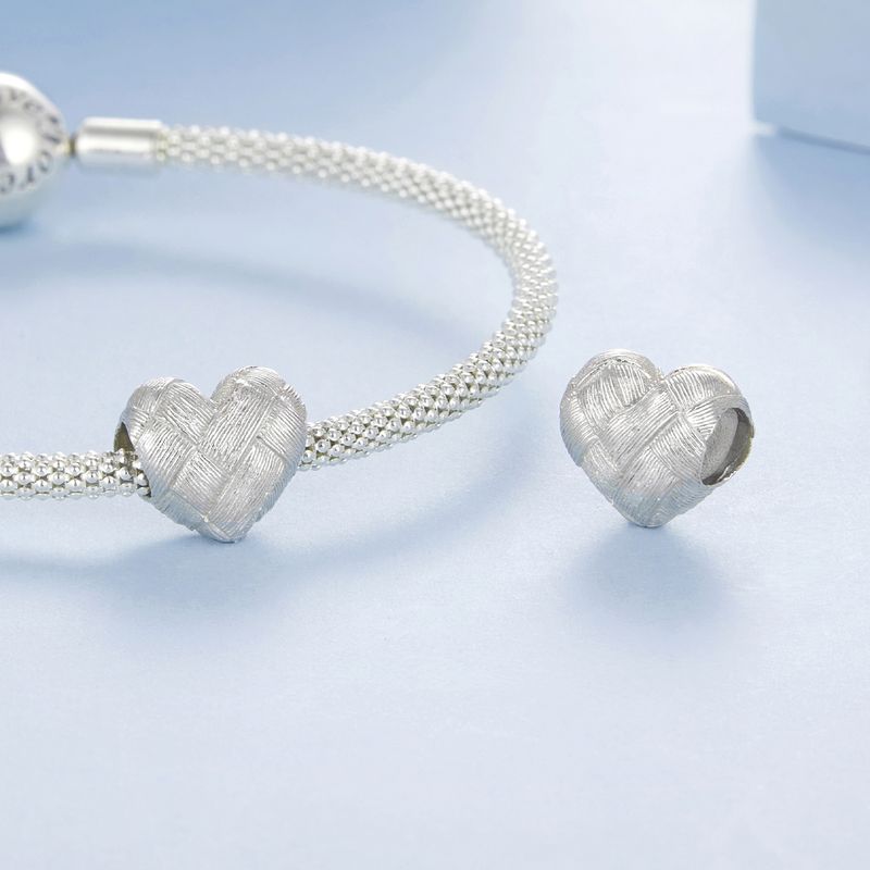 Weaved Heart Charm Charm Sterling Silver Charm_voghion.com
