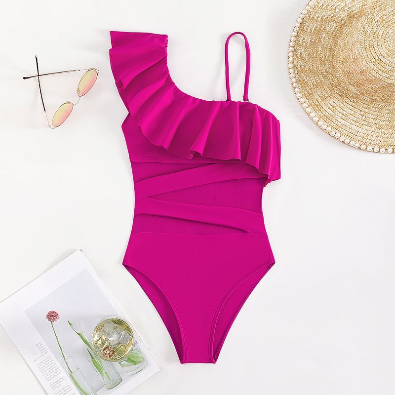 2025 Nuovo multicolore legno orecchio bordo spalla maglia cava sexy costume intero da bagno femminile europeo e americano straniero_voghion.com