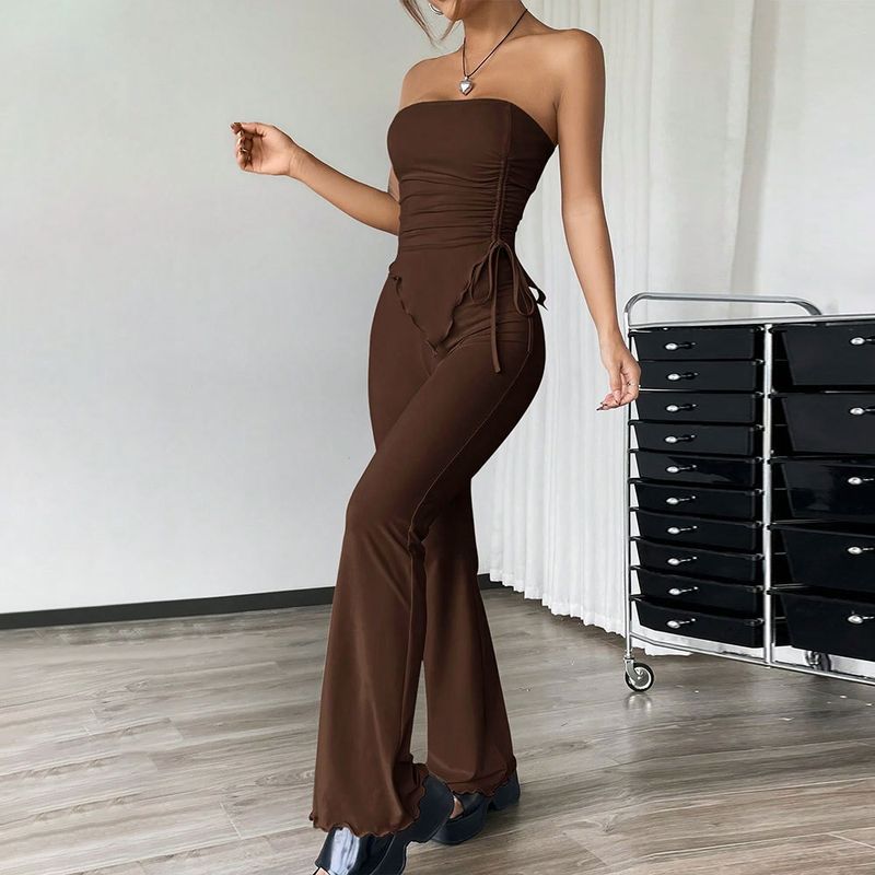 Dámská sexy pouliční móda pro rok 2025 Jaro/léto nový styl dvoudílné top kalhoty bez ramínek_voghion.com
