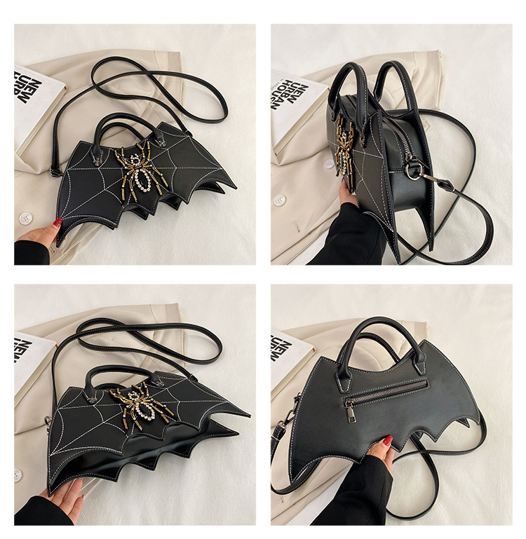 Women's Bags Handbag Fashion Creative Handmade Spider Bag Personality Embroidery Diamond Women's Bag PU Messenger Bag_voghion.com