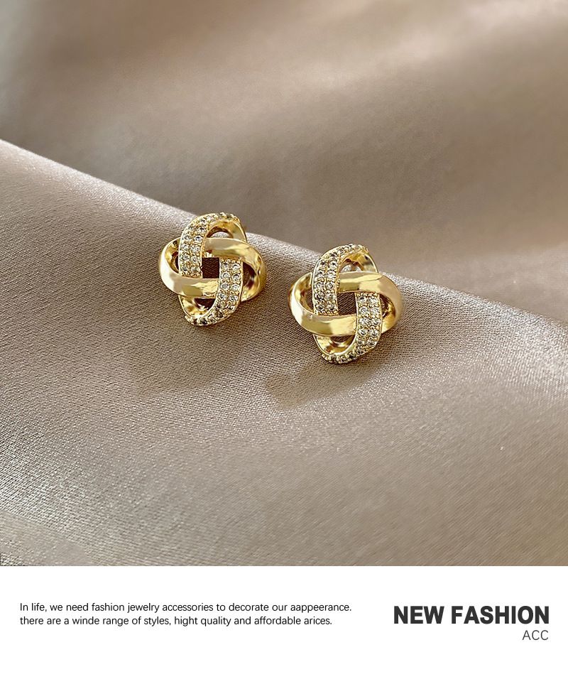 Orecchini geometrici alla moda, orecchini da donna con personalità di celebrità, orecchini in zircone, stile freddo, design forestale, gioielli per le orecchie_voghion.com