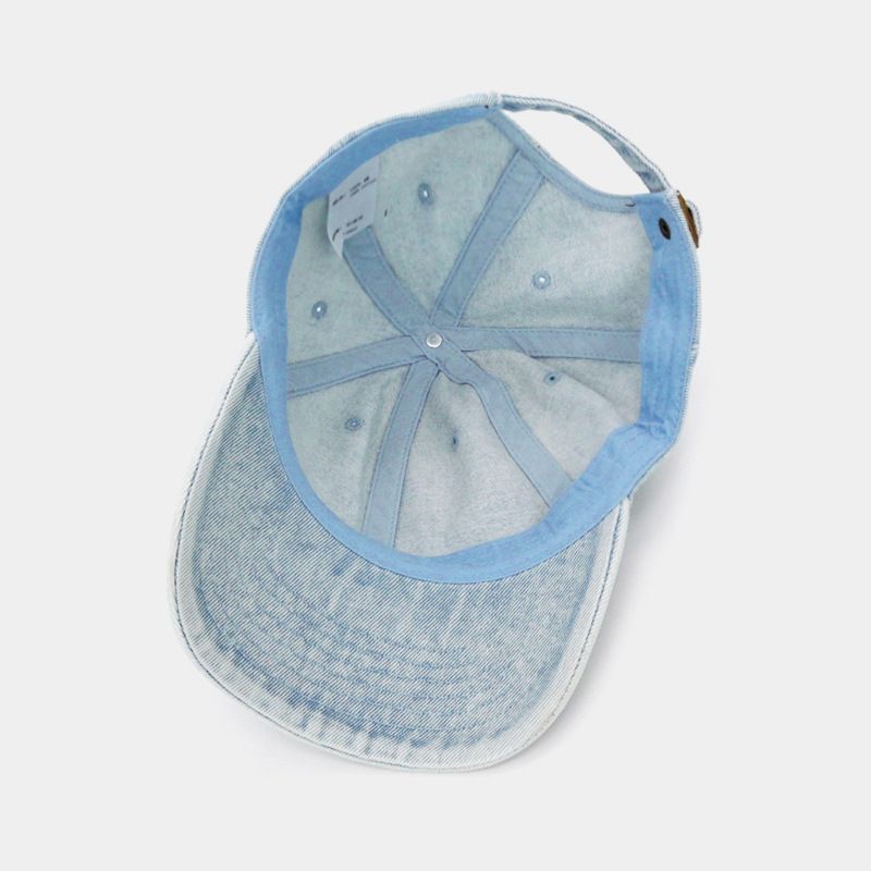 Hot Selling Plain Washed Denim Baseball Cap Solid Color Distressed Washed Duckbill Cap Korean Soft Top Hat_voghion.com