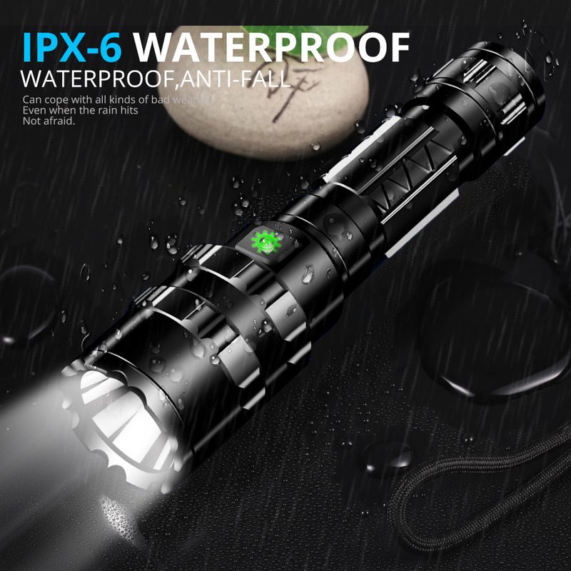 L2 USB Rechargeable Flashlight - 1000 Lumens Mini LED Torch With Long Throw, Waterproof & Compact Design For Outdoor, Night Riding, Camping_voghion.com