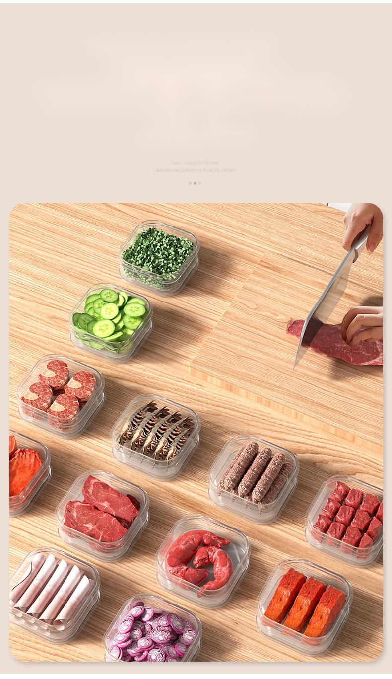 Contenitore per alimenti di qualità, adatto per frigorifero, con coperchio, scatola sigillata per gnocchi e verdure_voghion.com
