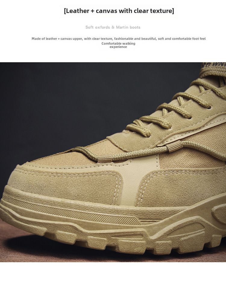 Autumn and Winter high-top break lace-up Martin boots breathable outdoor sports platform shoes men's round toe trendy single-layer shoes batch_voghion.com