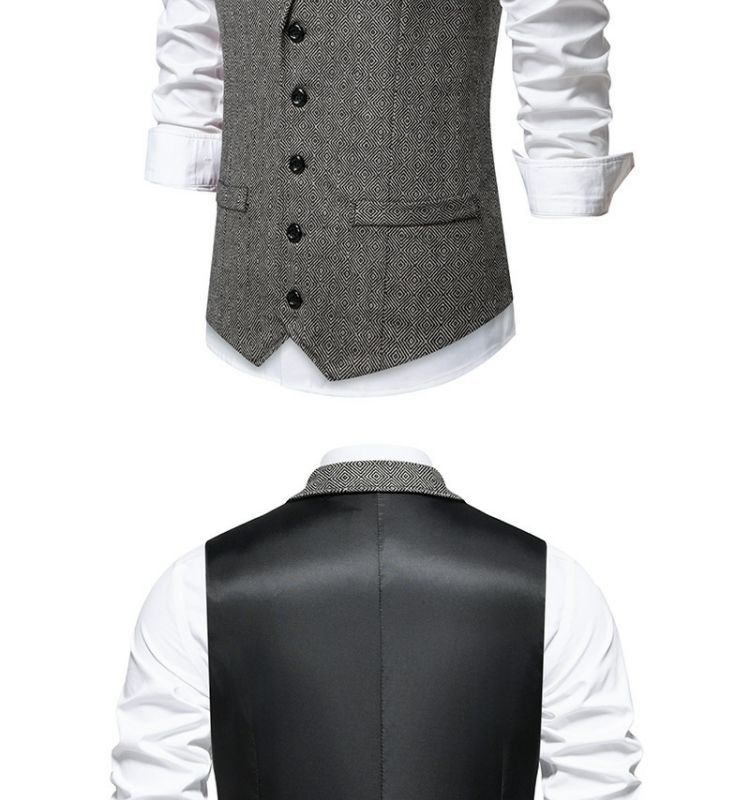 2025 Nieuwe heren visgraatstof retro detectivekleding pak revers vest_voghion.com
