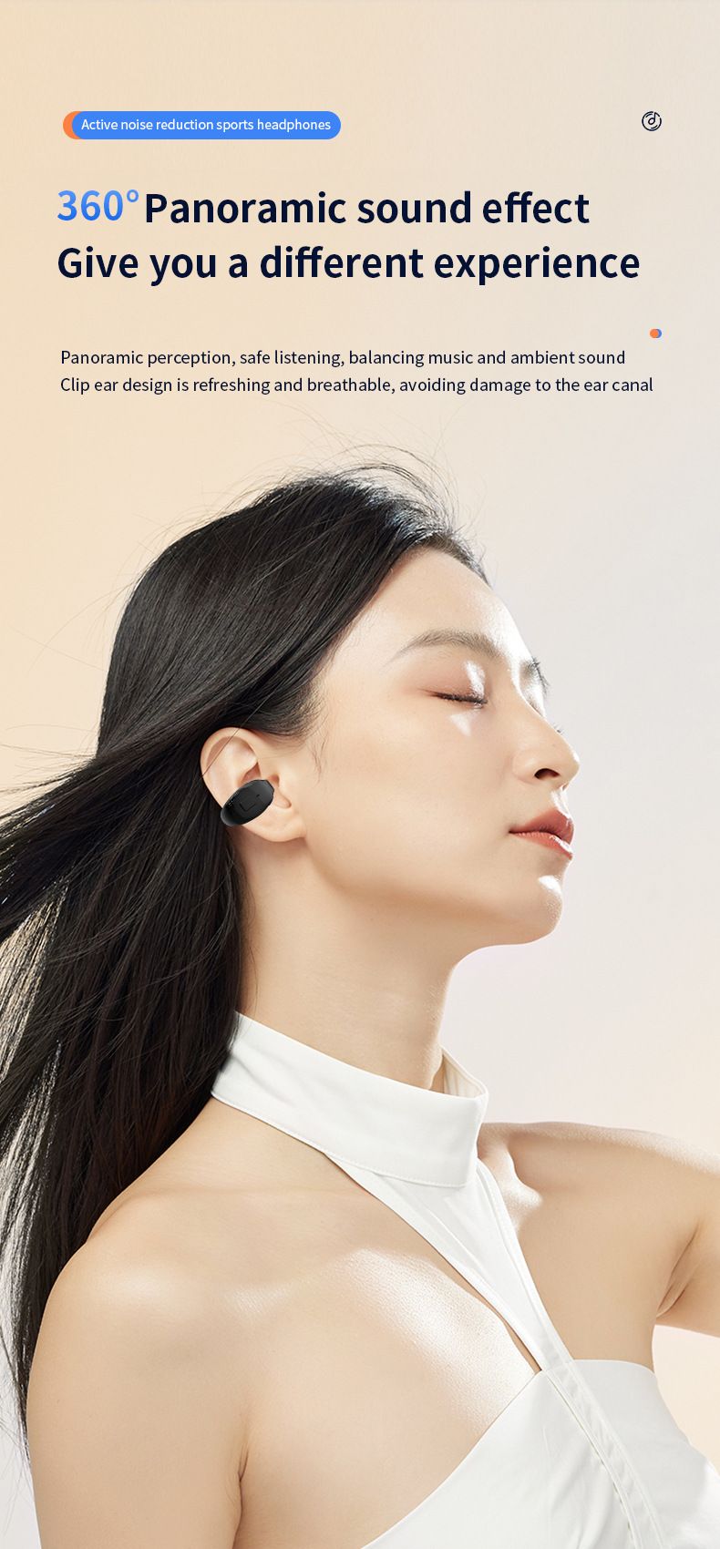 Écouteurs à pince Bluetooth NK100P Casque mono-oreillette non intra-auriculaire pour le sport et les affaires_voghion.com