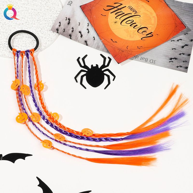 Helovīna parūka ķirbju matu virve sikspārņa galvas virve gumijas lente pīti mati sieviešu galvas saite matu aksesuārs_voghion.com