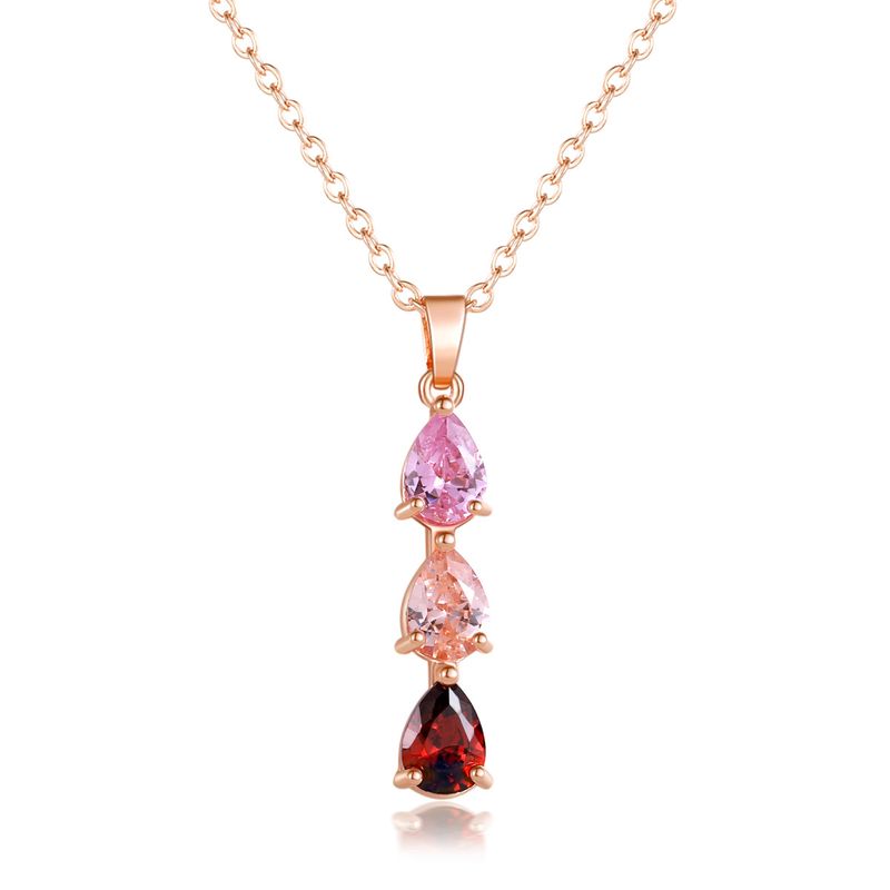 set due pezzi in zircone gioielli in oro rosa placcati collana orecchini da sposa_voghion.com