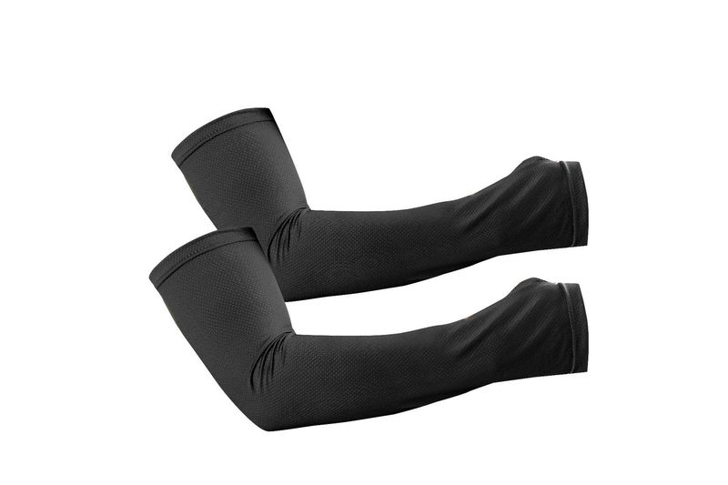Men's Solid Color Sun Protection Set - UPF 50+ Cooling Face Mask With Neck Cover & Long Arm Sleeves_voghion.com