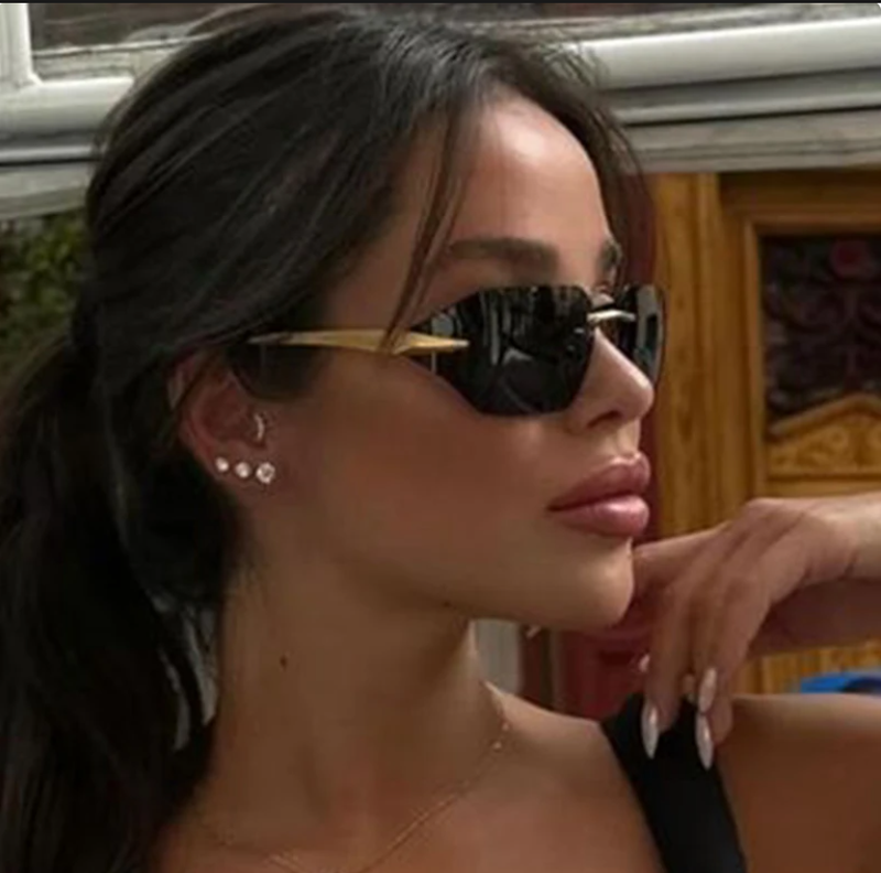LazyZoom, occhiali da sole quadrati in metallo senza montatura, stile retrò europeo-americano, per uomo e donna, alla moda e di grande formato._voghion.com