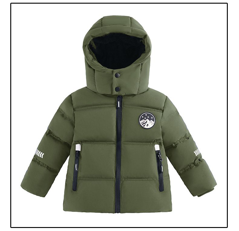 Boys' Winter Jacket With LED Light-Up Design – Thick Insulated Hooded Coat (100-155cm, Black/Army Green/Light Blue/Navy)_voghion.com