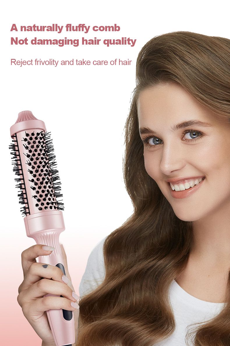 Electric Heating Fluffy Brush Digital Display Multi-temperature Adjustment Iron Big Wave Curling Tool_voghion.com