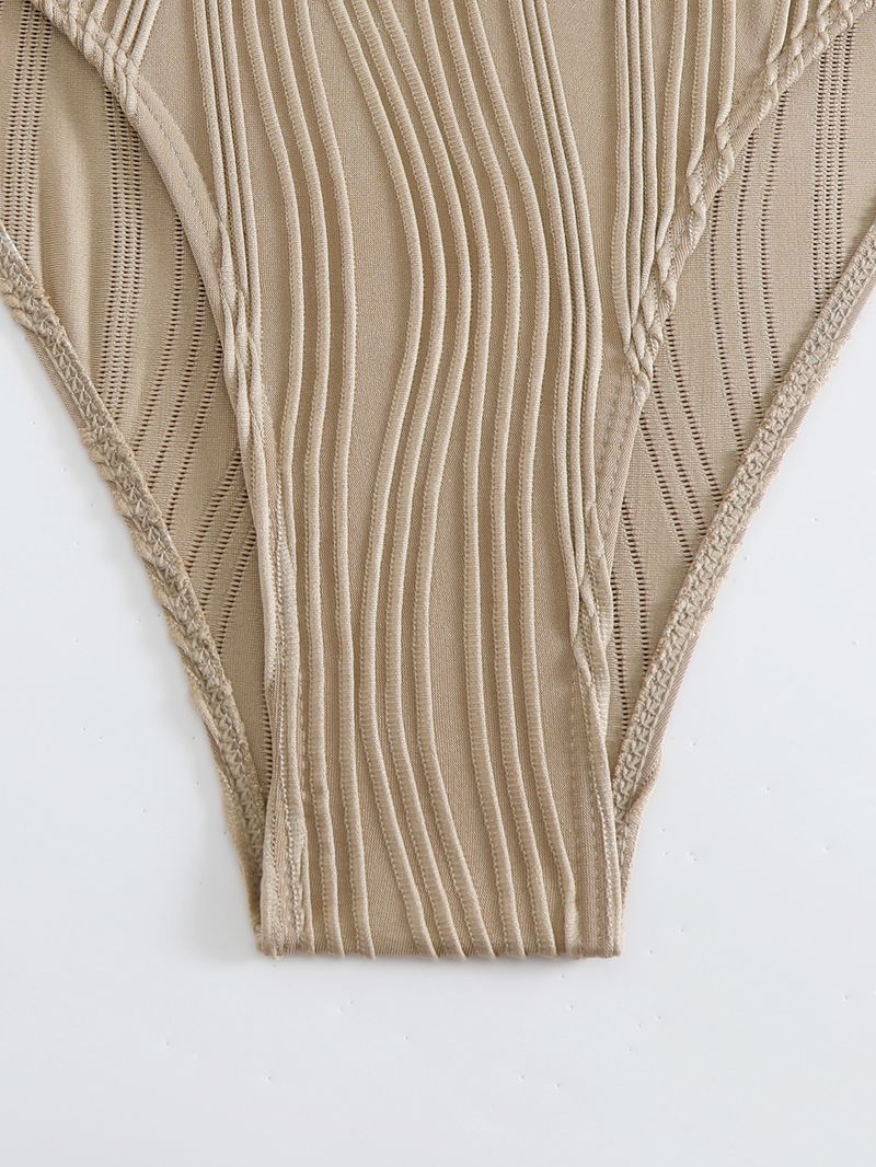 Maillot de bain une pièce à bretelles creuses et dos nu pour femme, couleur unie, offre spéciale_voghion.com