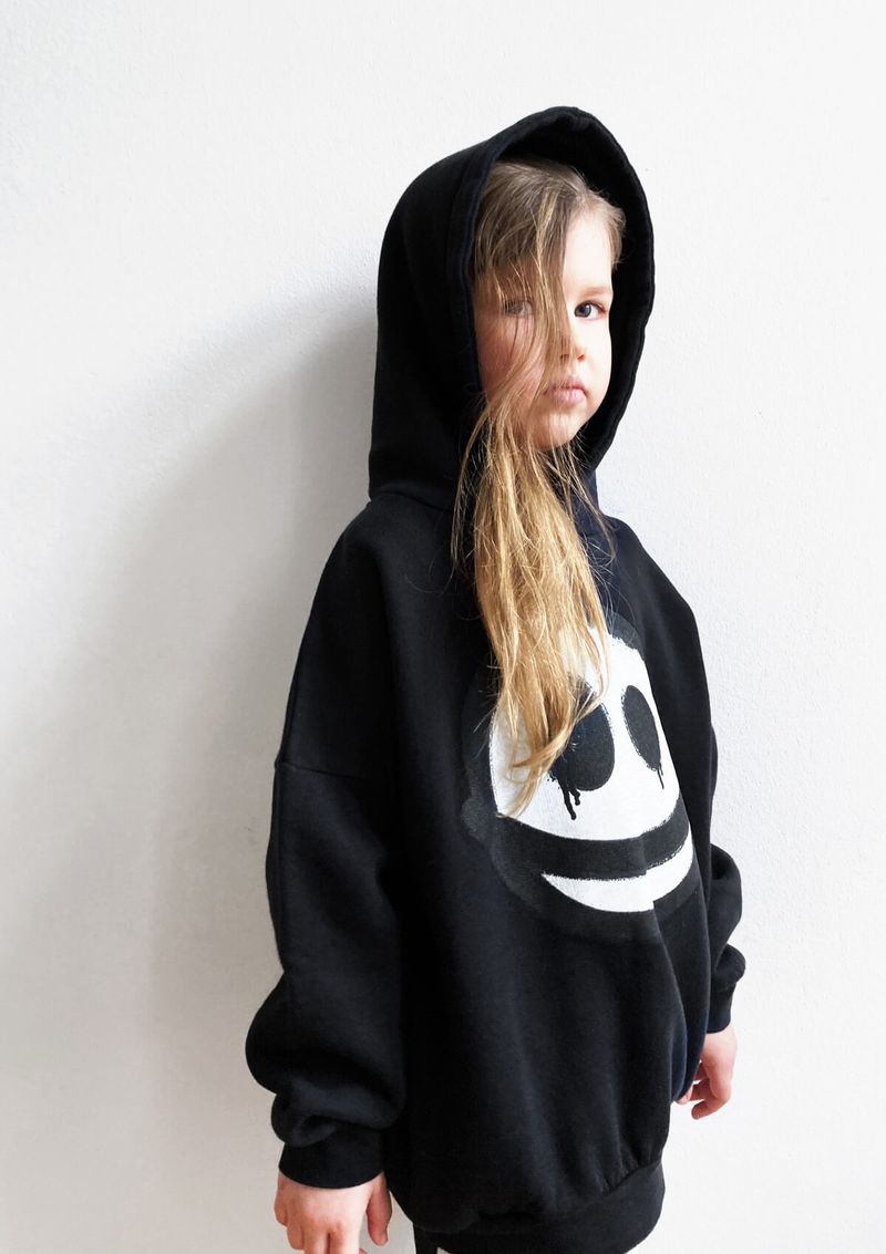 Eye Print Hoodie – Playful Embroidered Smile Kids' Sweatshirt (Unisex, 3-8Y, 100-140cm, Cozy Cotton)_voghion.com