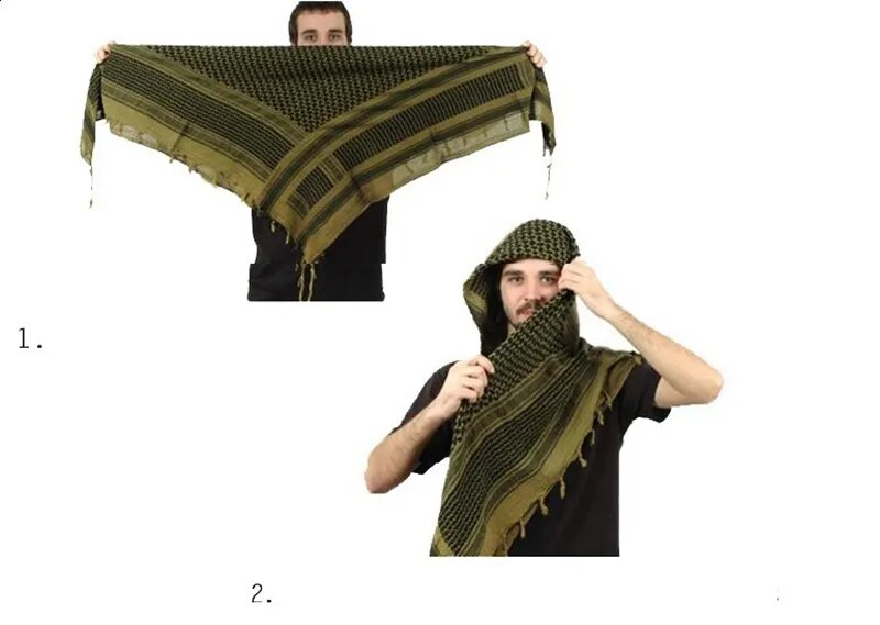 Taktischer Jagdschal Shemagh Tactical Desert Keffiyeh Kopfhalstuch Arabischer Wickelschal Mit Quaste 43 X 43 Zoll_voghion.com