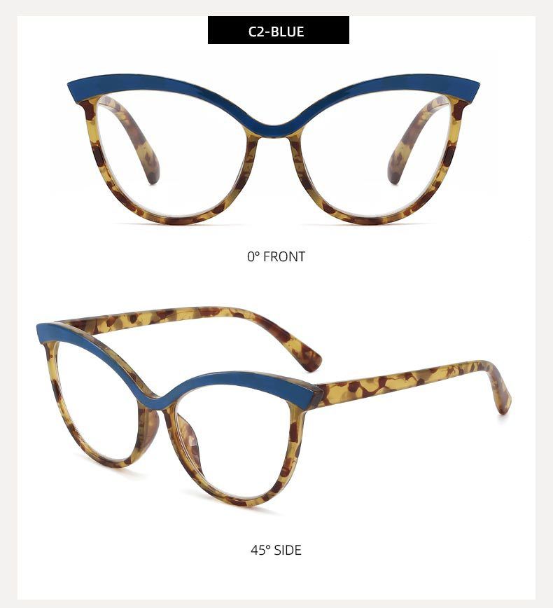 Anti Blue Light Fashion Cat Eye Frame Female Internet Celebrity Same Style Reading Leopard Print Flat Glasses T1375_voghion.com