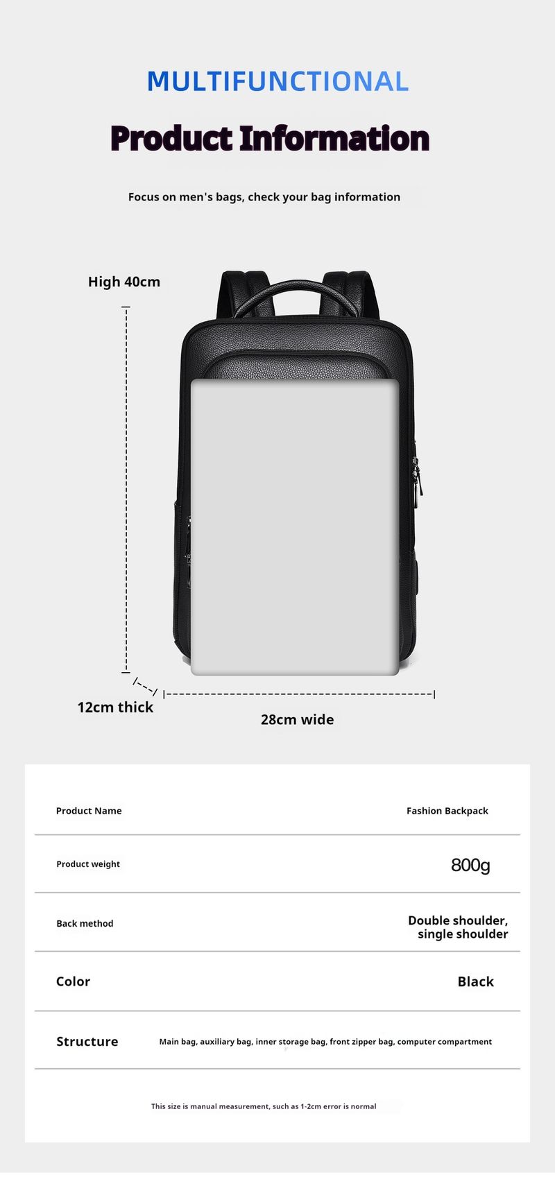 New multifunctional business backpack, commuting travel computer bag, business travel leisure backpack_voghion.com