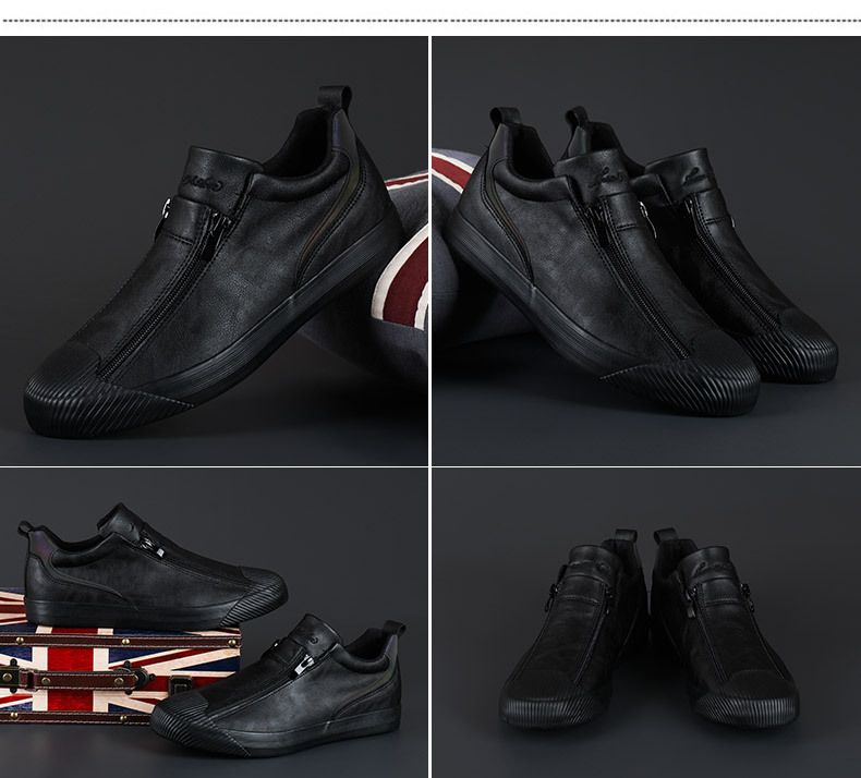 2024 Frühjahr neue Herrenschuhe modische Schuhe Herren Doppelreißverschluss Freizeitschuhe Herren Boardschuhe vielseitig trendige warme Lederschuhe_voghion.com