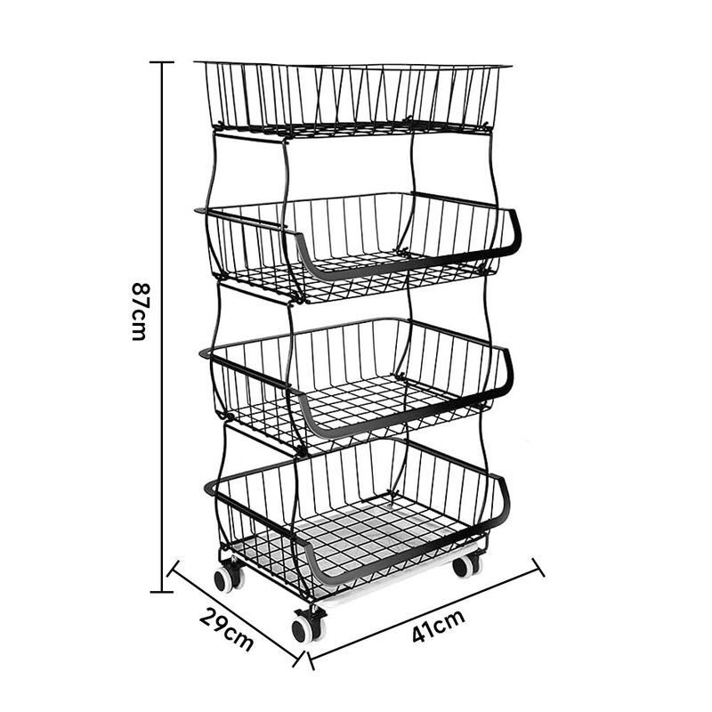 Kitchen Rack Storage Basket Holder Shelf 4/5/6 Tier Storage Cart Vegetable Fruit_voghion.com