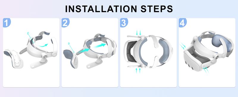Austauschbares Elite VR-Headset. Verbessern Sie den Komfort. Verstellbarer Kopfgurt für Meta Quest Z-Zubehörhelm_voghion.com