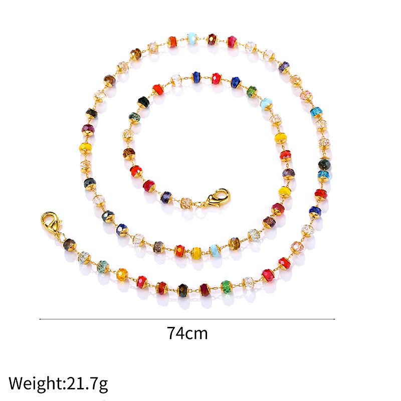 Bohemian Ethnic Style Beach Versatile Handmade Colorful Crystal Bead Glasses Mask Chain_voghion.com