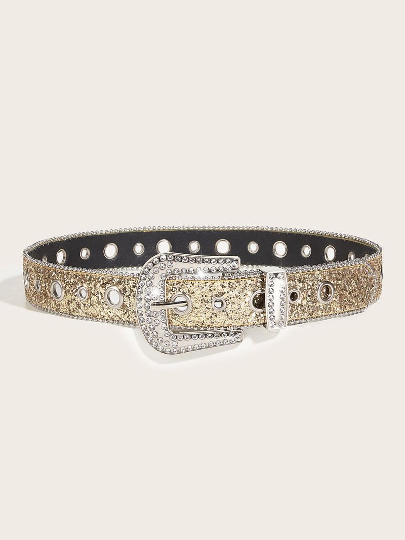 Nouvelle ceinture européenne et américaine pour filles sexy, mode féminine, style tendance et brillant, boucle diamant occidentale Y2K, ceinture large, chaîne de taille_voghion.com