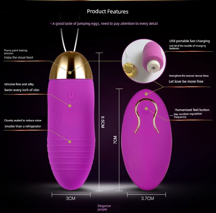 Love Egg Vibromasseur portable rechargeable sans fil USB, puissant et silencieux, avec télécommande, pour homme_voghion.com