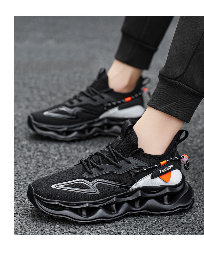 Net surface super lightweight breathable casual sports shoes stretch increase daddy shoes man_voghion.com
