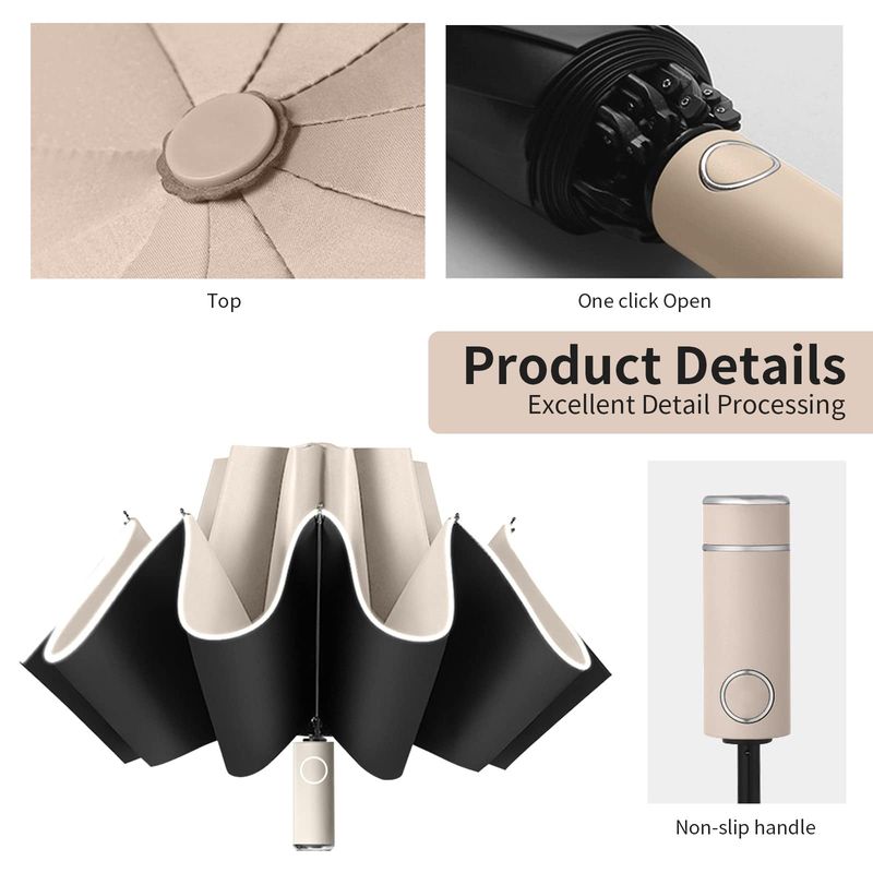 Unisex Safety Reverse Umbrella - UV Protection Reflective_voghion.com