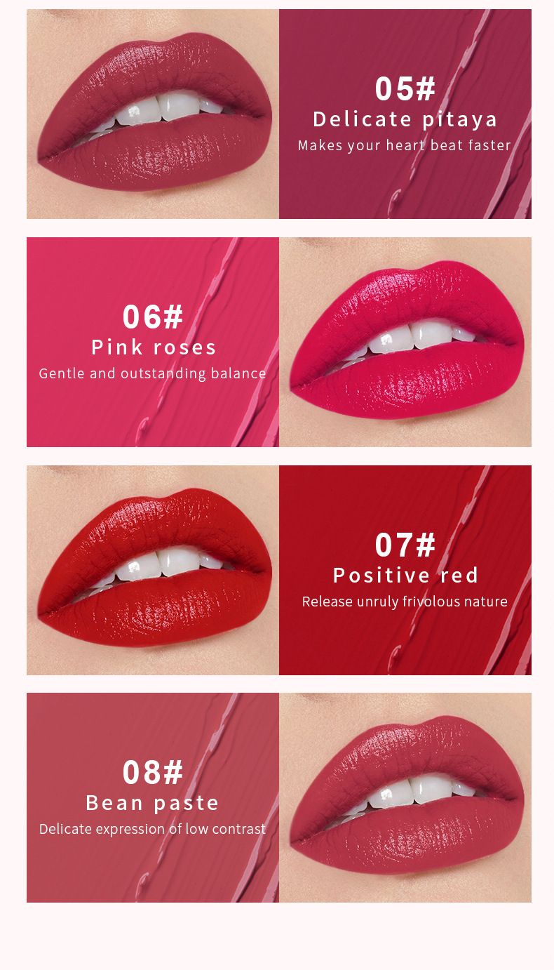 Pudaier New Makeup 8 culori Pearl Mirror Glaze pentru buze Ruj lichid Vopsea Gloss Balsam de buze Hidratant Imbunatatirea culorii Utilizare universala_voghion.com