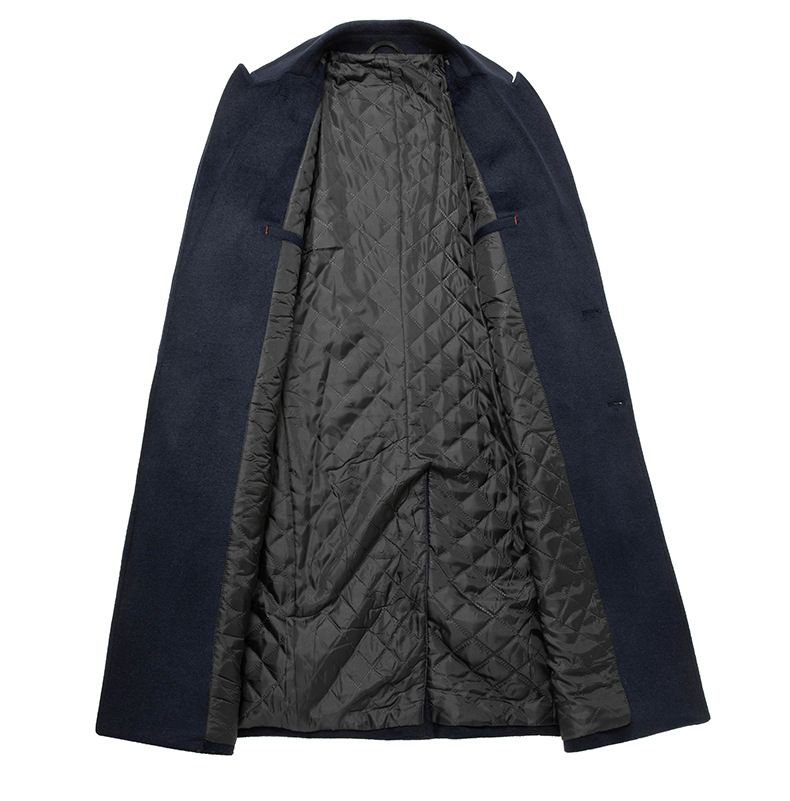 Premium Wool Blend Overcoat For Men - Long Double Breasted Winter Coat With Notched Lapel, Knee-Length Warm Trench Coat I (S-XXXL)_voghion.com