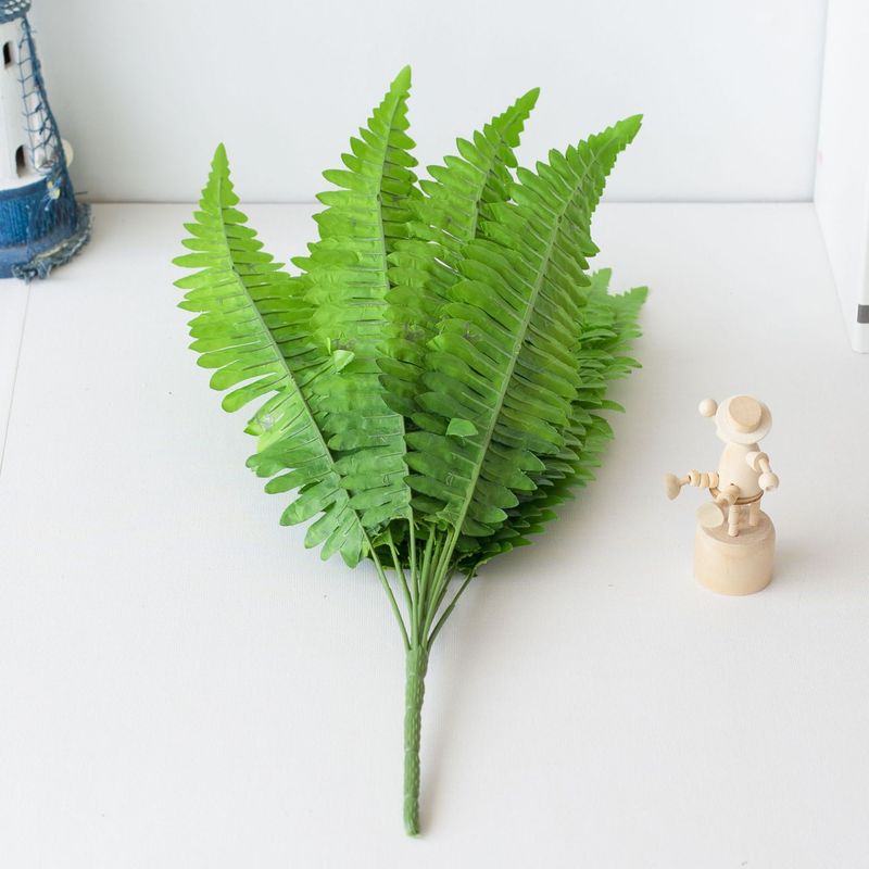 Artificial flowers and green plants potted flowers and green leaves plant wall decoration simulation fern leaves 18 large Persian leaves_voghion.com