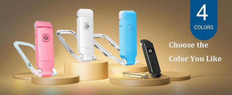 Luce di lettura con ricarica USB diretta, luce segnalibro portatile regolabile con clip_voghion.com