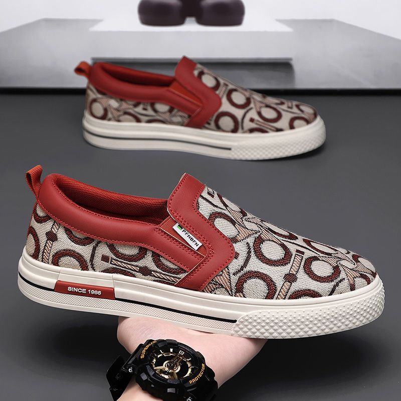 CMY One-pedal Men's Shoes 2025 New Summer Breathable Lazy Canvas Trendy Shoes Versatile Sports And Leisure Cloth Shoes_voghion.com