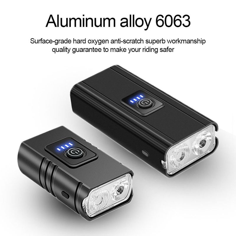 Dual T6 Starkes Licht Große Reichweite Mit Elektrischer Anzeige Outdoor-Reitlicht Große Kapazität Fahrrad USB-Ladescheinwerfer_voghion.com