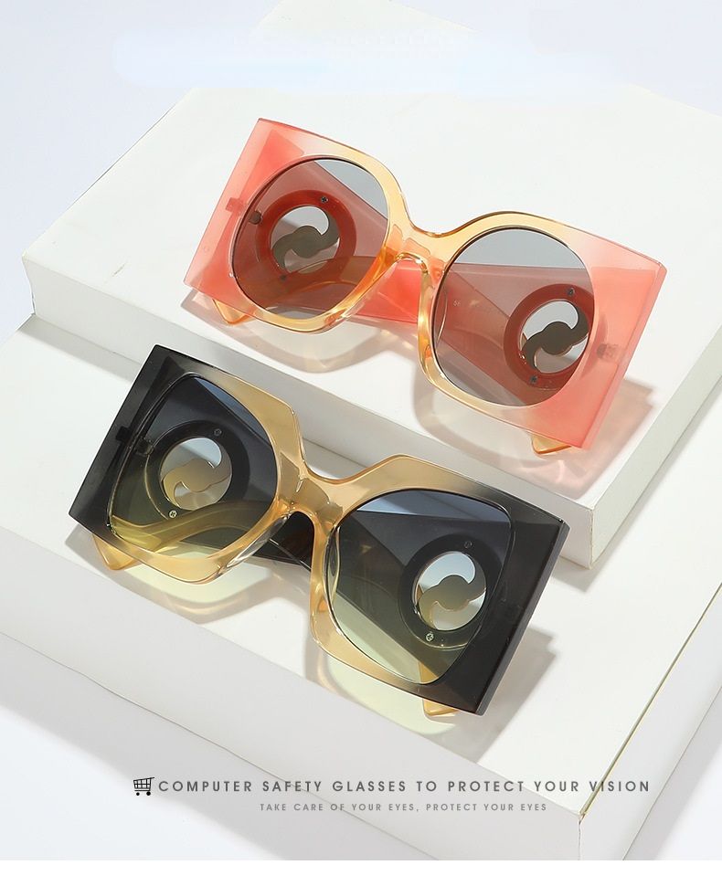 Moud Faarweg Quadrat Sonnebrëller Fraen Männer Zweefaarweg Frame Rees Sonnebrëller Frae Schieter UV400 Männer Gafas Oculos Mark_voghion.com